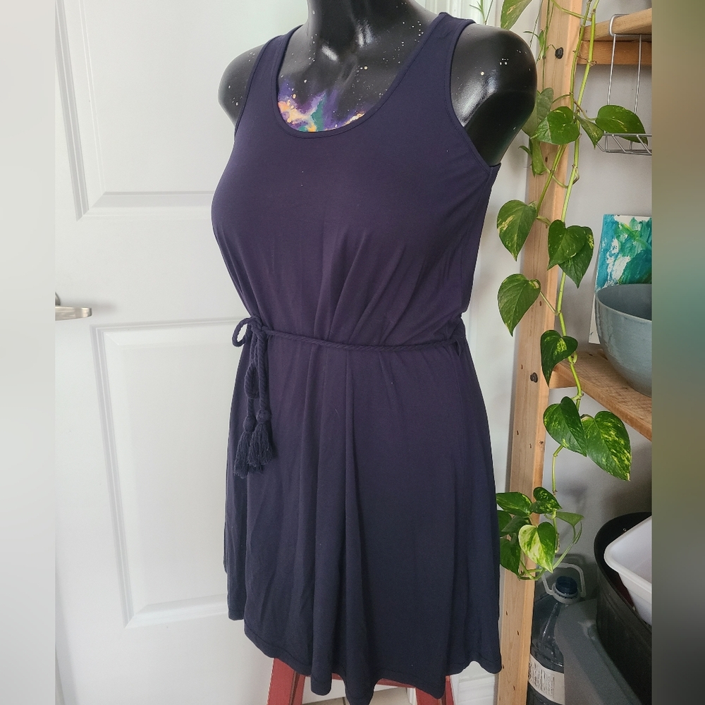 Versatile Navy Sleeveless Dress